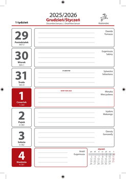 Kalendarz biurkowy A5 stojący pionowy terminarz 2026 duży piramidka - Artsezon