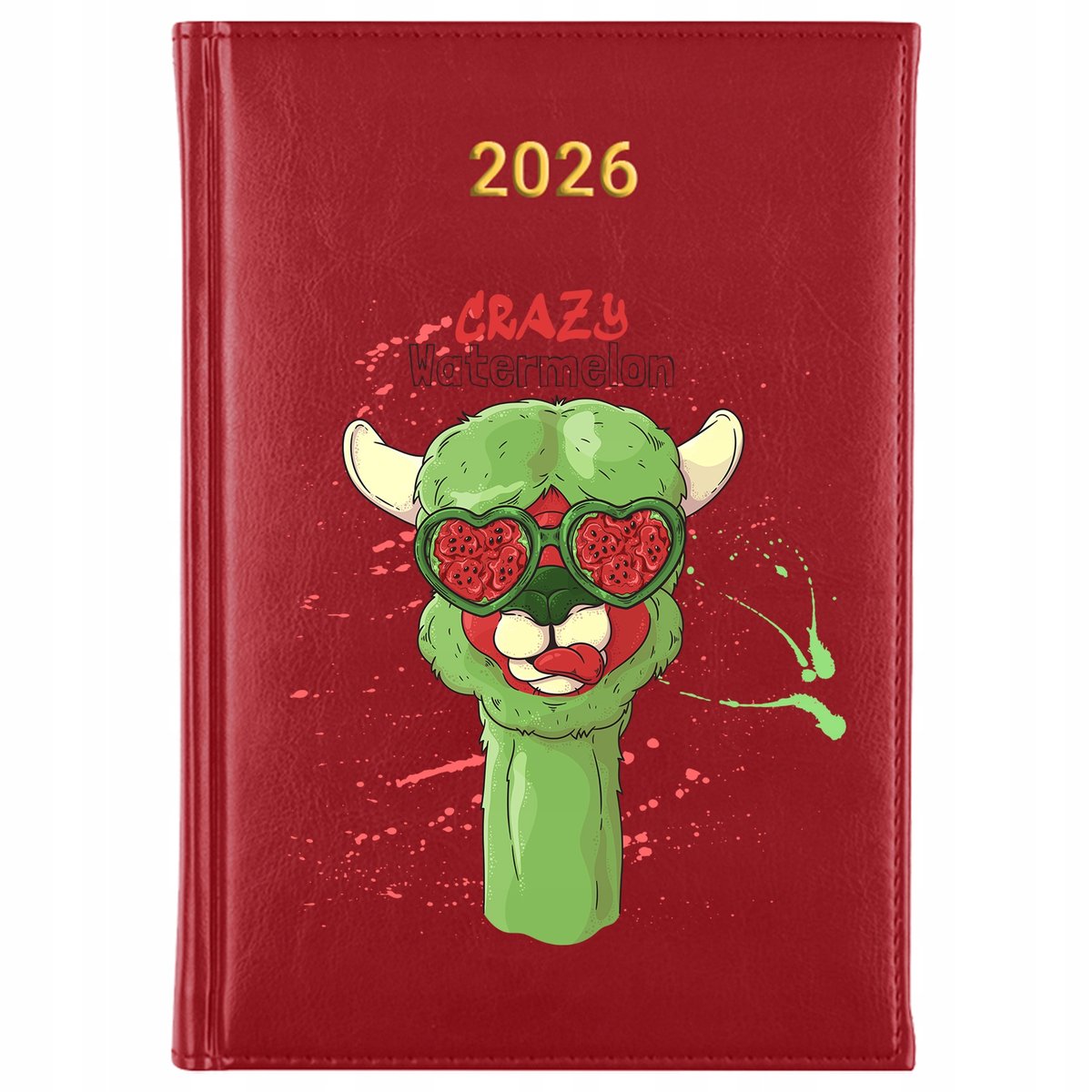 KALENDARZ CZERWONY 2026 PLANER TERMINARZ | PREZENT DO SZKOŁY CRAZY LAMA ...
