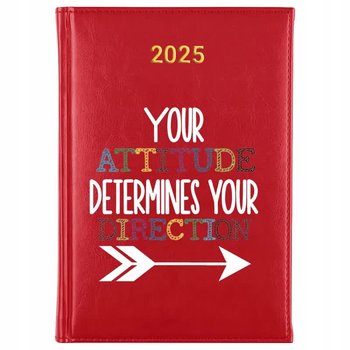 Kalendarz Czerwony A5 2025 YOUR ATTITUDE DETERMINES YOU DIRECTION Planer Wz - Inna marka