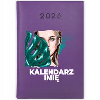 KALENDARZ FIOLETOWY 2026 A5 PLANNER TERMINARZ | PREZENT IMIĘ KOBIETA WZORY