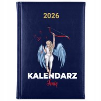 KALENDARZ GRANATOWY 2026 PLANER TERMINARZ | PREZENT IMIĘ KOBIETA ANIOŁ WZ