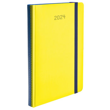 Kalendarz książkowy 2024 dzienny A4 Crux Ziggo żółty/granatowy