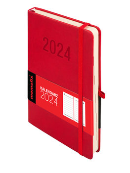 Kalendarz książkowy 2024 dzienny A5 Antra Memo DNS czerwony - Antra