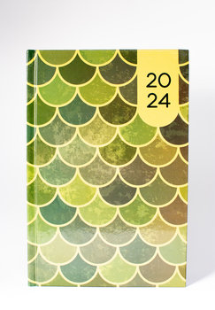 Kalendarz książkowy 2024 dzienny A5 Artsezon laminowany zielony - Artsezon