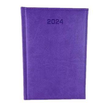 Kalendarz książkowy 2024 dzienny A5 Dazar Ametystowy fioletowy