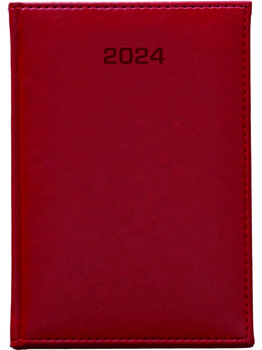 Kalendarz książkowy 2024 dzienny A5 Dazar czerwony - Dazar