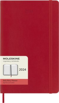 Kalendarz książkowy 2024 dzienny A5 Moleskine large soft granatowy czerwony - Moleskine