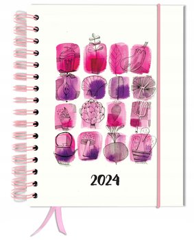 Kalendarz książkowy 2024 dzienny A5 TaDaPlanner różowy
