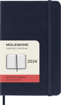 Kalendarz książkowy 2024 dzienny A6 Moleskine Pocet Hard granatowy - Moleskine