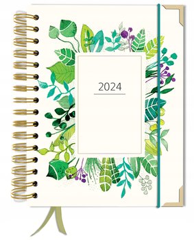Kalendarz książkowy 2024 tygodniowy A5 TaDaPlanner biznesowy zielony