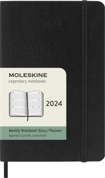 Kalendarz książkowy 2024 tygodniowy A6 Moleskine pocet horizontal soft czarny - Moleskine
