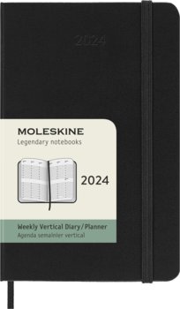 Kalendarz książkowy 2024 tygodniowy A6 Moleskine pocet vertical czarny - Moleskine
