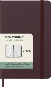 Kalendarz książkowy 2024 tygodniowy A6 Moleskine Pocket Hard Burgundowy - Moleskine