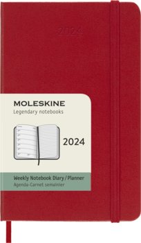 Kalendarz książkowy 2024 tygodniowy A6 Moleskine Pocket Hard czerwony - Moleskine
