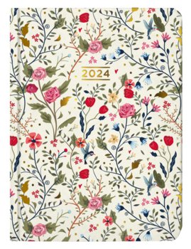 Kalendarz książkowy 2024 tygodniowy B6 ALBI kwiaty biały - Albi