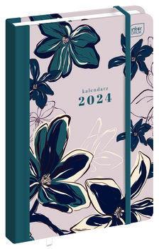 Kalendarz książkowy 2024 tygodniowy B6 Interdruk S.A Flowers Mat+uv Flower - Interdruk