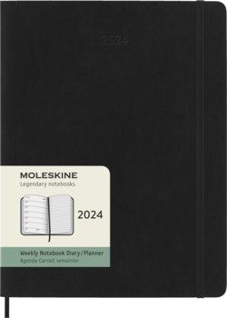 Kalendarz książkowy 2024 tygodniowy Moleskine Extra Large soft czarny - Moleskine