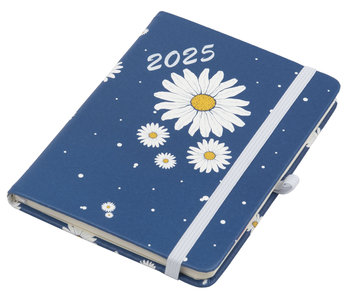 Kalendarz książkowy 2025, Hip hop, B6, tygodniowy, stokrotka, granatowy