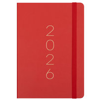Kalendarz książkowy 2026 dzienny A5 Paperdot czerwony