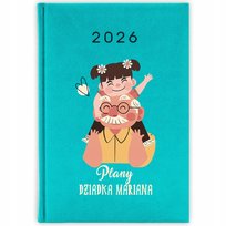 Kalendarz Książkowy 2026 PLANY DZIADKA Turkusowy Terminarz Na Prezent Wzory
