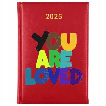 Kalendarz Książkowy Czerwony A5 2025 YOU ARE LOVED Terminarz Planer Wzory - Inna marka
