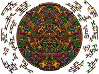 Kalendarz Majów XL Drewniane Puzzle Premium 3D Jigsaw Adawoo