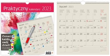 Kalendarz miesięczny, 2023, Ścienny, Praktyczny z Naklejkami, 30x30 cm