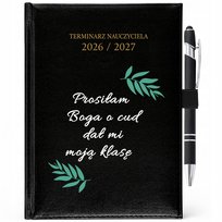 KALENDARZ NAUCZYCIELSKI 26/27 PREZENT CZARNY PLANER + DŁUGOPIS | CUD KLASA