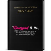 Kalendarz Nauczycielski Czarny 2025/2026 NAUCZYCIEL WPROWADZA NAS W ŻYCIE