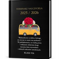 Kalendarz Nauczycielski Czarny 2025/2026 ŻYCZYMY WYTRWAŁOŚCI *IMIĘ* Planner
