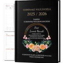 KALENDARZ NAUCZYCIELSKI PLANER A5 2025/2026 PREZENT DLA WYCHOWAWCZYNI IMIĘ