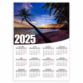 KALENDARZ PLAKATOWY 2025 PALMY PLAŻA KRAJOBRAZ 50x70 Na Ścianę Wzory - Inna marka