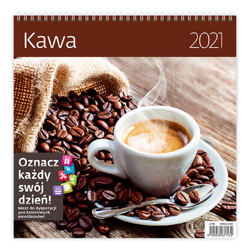 Kalendarz ścienny 2021, z naklejkami, Kawa