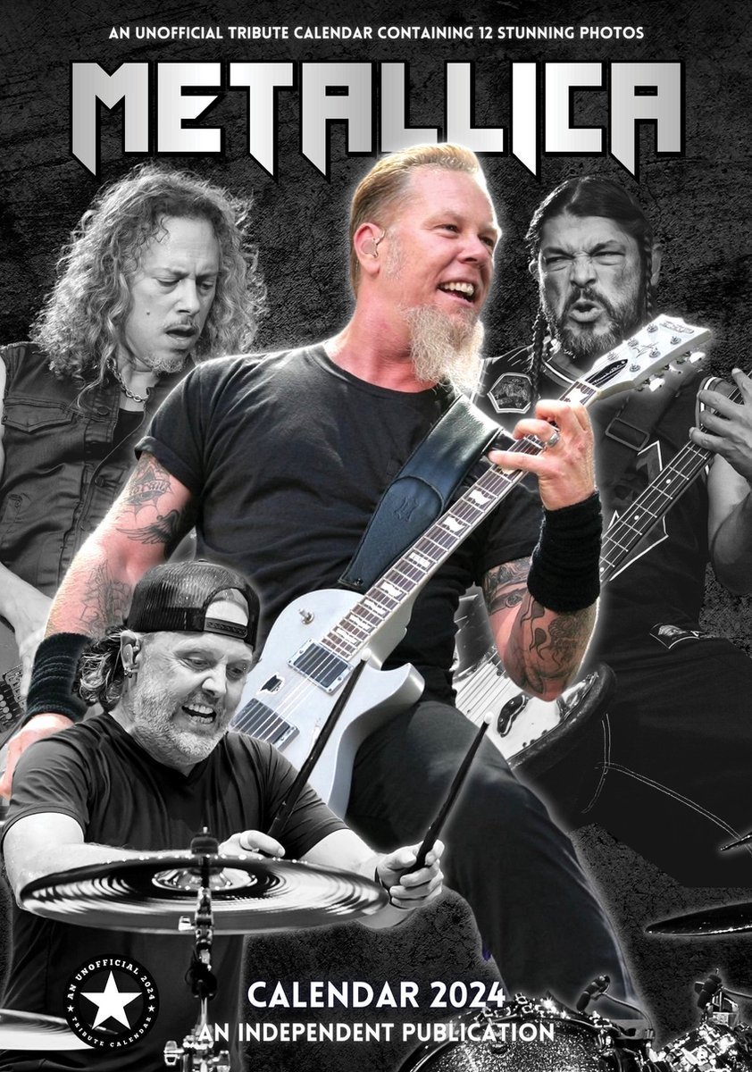 Kalendarz ścienny 2024 miesięczny A3 Metallica Inna marka Sklep