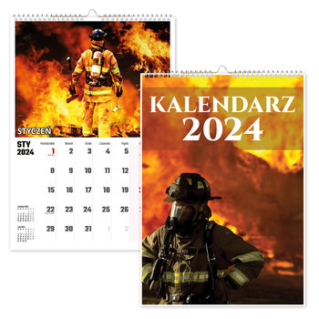 Kalendarz ścienny 2024 miesięczny A4 Propaganda Strażak