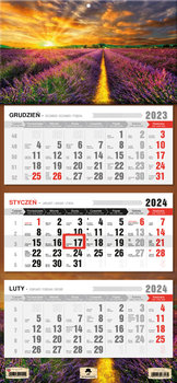 Kalendarz ścienny 2024 miesięczny Pan Kalendarzyk Lawenda - Pan Kalendarzyk