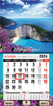 Kalendarz ścienny 2024 miesięczny Pan Kalendarzyk Z Magnesem Mini Zakynthos - Pan Kalendarzyk
