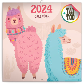 Kalendarz ścienny 2024 miesięczny Presco Group Lamy + Tatuaże - Inna marka