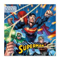 Kalendarz ścienny 2026 DC Comics Superman Plakat wewnątrz Oryginalne kalendarze na ścianę 30x30 cm