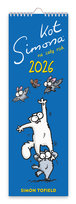 Kalendarz ścienny 2026 miesięczny 15×46cm Eurograf KOT SIMONA