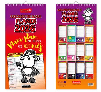 Kalendarz ścienny 2026 miesięczny, planer Kukartka, Sheepworld Szczery - Kukartka