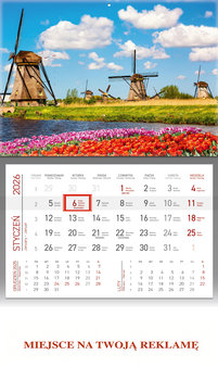 Kalendarz ścienny 2026 miesięczny, Wokół Nas, Wiatraki - Wokół Nas Wydawnictwo