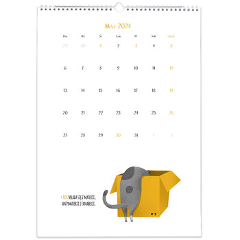 Kalendarz ścienny A3 30x42cm 2024 Kalendarz z kotami i kartonami - Inna marka
