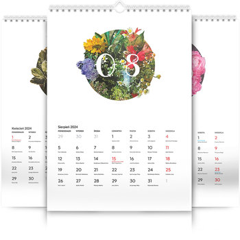 Kalendarz ścienny A3 30x42cm 2024 Kalendarz z kwiatami - Inna marka