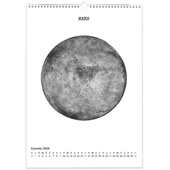 Kalendarz ścienny A3 30x42cm 2024 Kalendarz z planetami czarno-biały - Inna marka