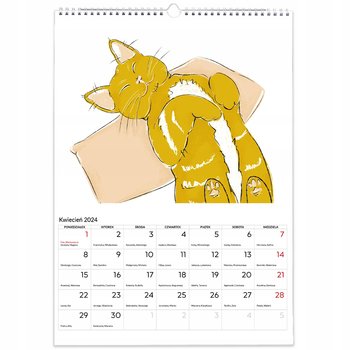 Kalendarz ścienny A3 Rude koty planer - Inna marka