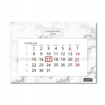 Kalendarz Ścienny Pojedynczy 2024 Marmur A4 / Planerum - Inna marka