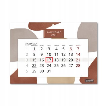 Kalendarz Ścienny Pojedynczy 2024 Terracotta A4 / Planerum - Inna marka