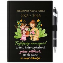 Kalendarz terminarz 2025/2026 z gumką na długopis, prezent dla nauczyciela