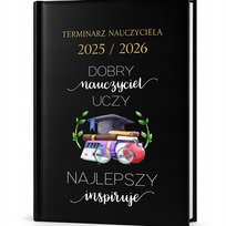 Kalendarz Terminarz Czarny 2025 /2026 PREZENT DLA NAUCZYCIELA NAJLEPSZY